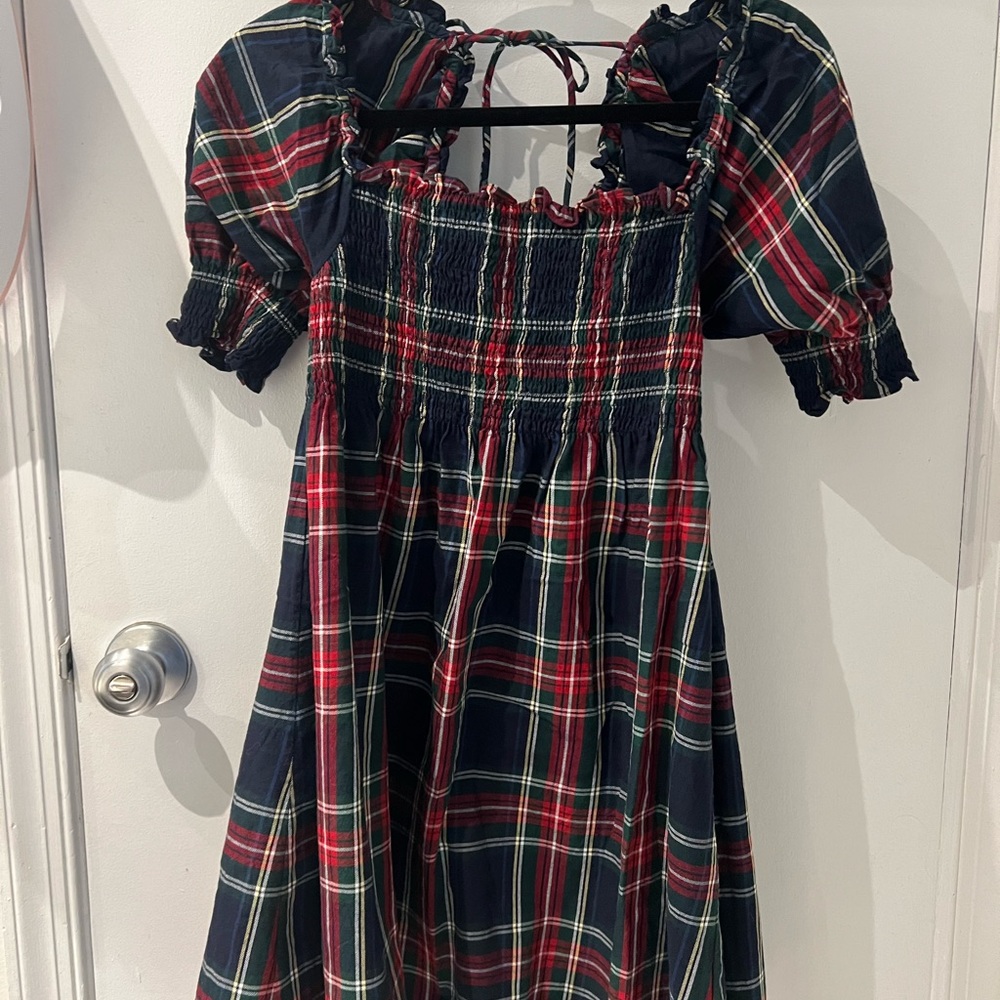 Hill House Athena Navy Tartan Mini Dress - Picture 4 of 5